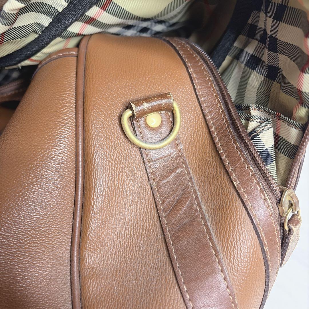 希少✨️BURBERRY ボストンバッグ 2way レザー ブラウン ノバチェック