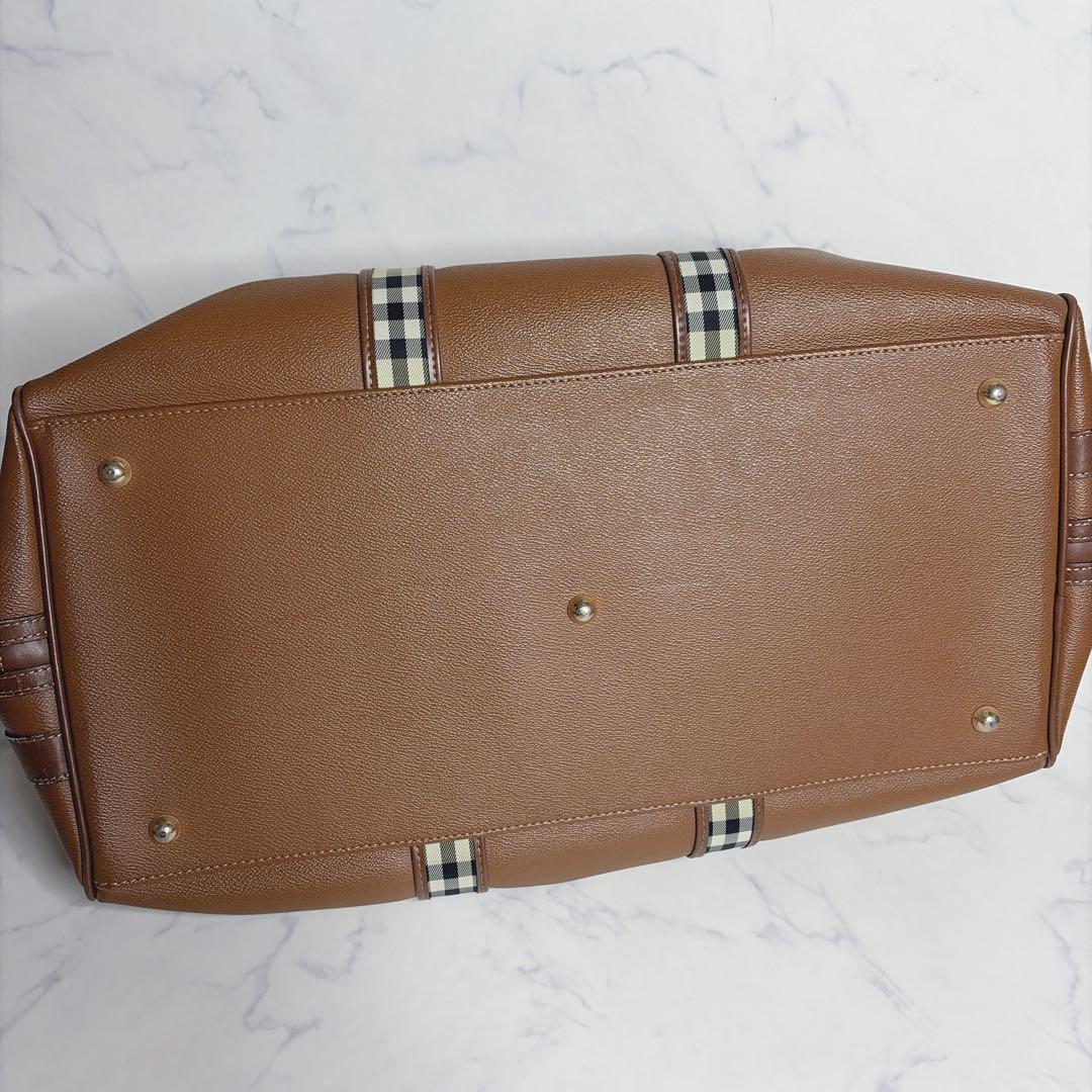 希少✨️BURBERRY ボストンバッグ 2way レザー ブラウン ノバチェック