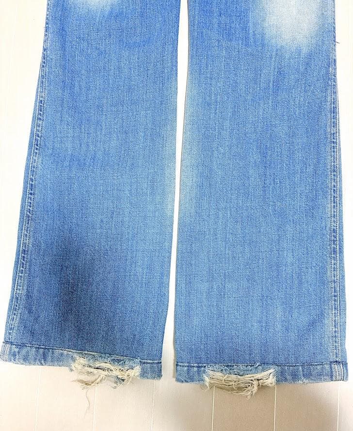 【美品】ドルチェ＆ガッバーナ ダメージ デニム パンツ 38 ラインストーン