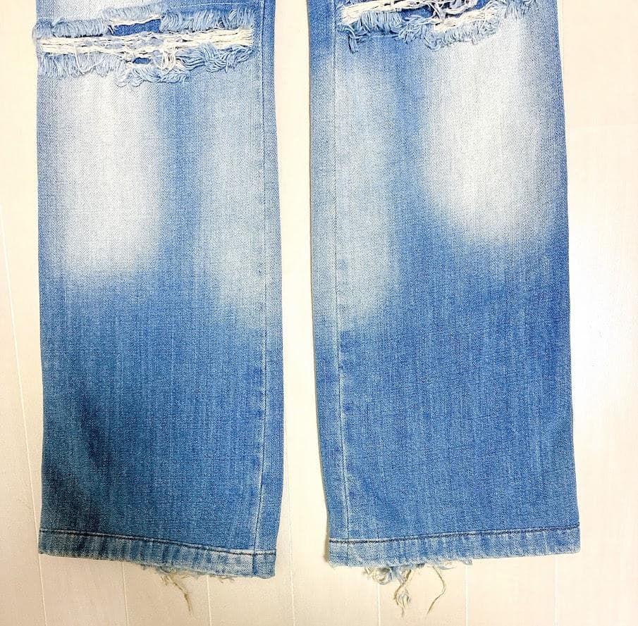 【美品】ドルチェ＆ガッバーナ ダメージ デニム パンツ 38 ラインストーン