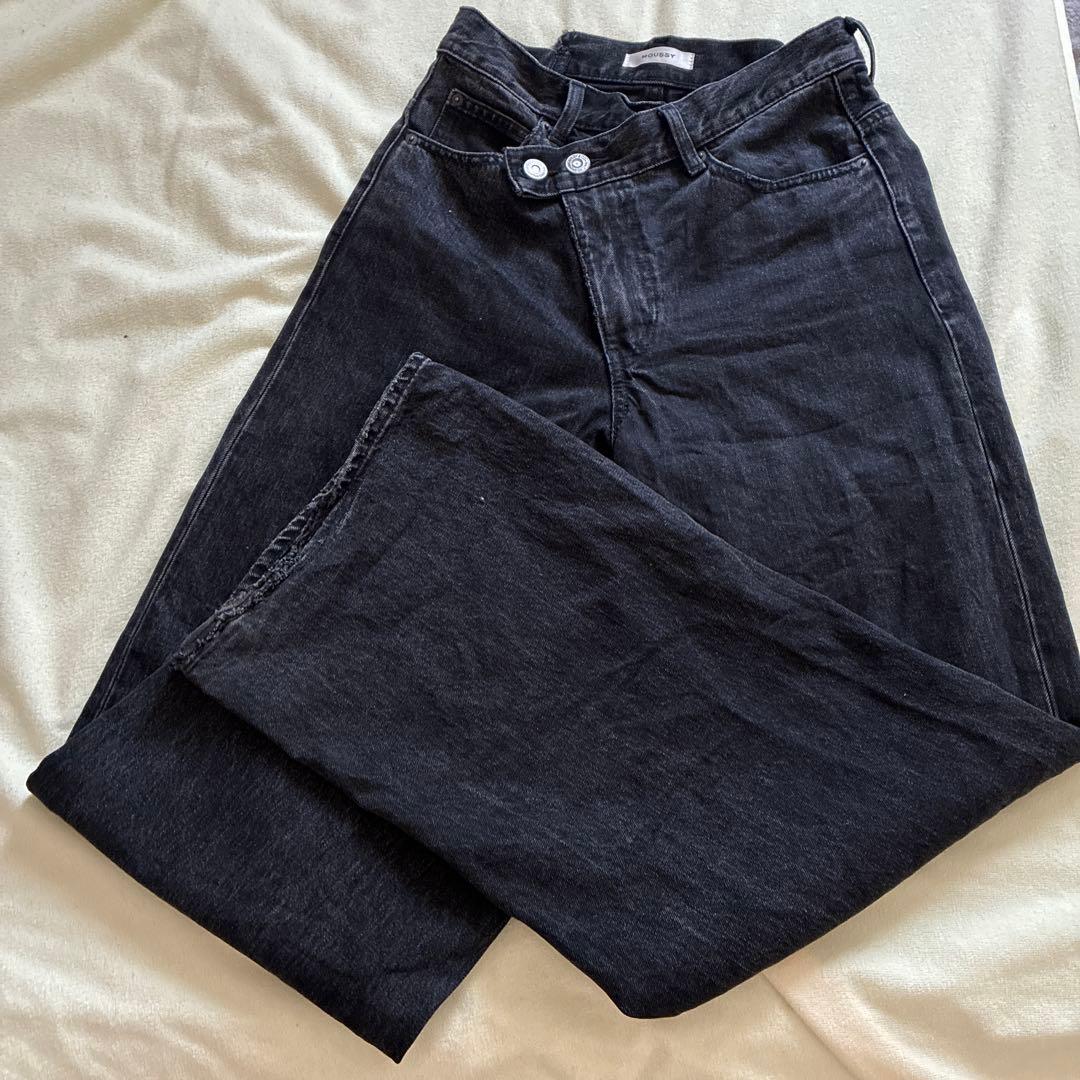 MOUSSY CROSS WAIST WIDE STRAIGHT サイズL
