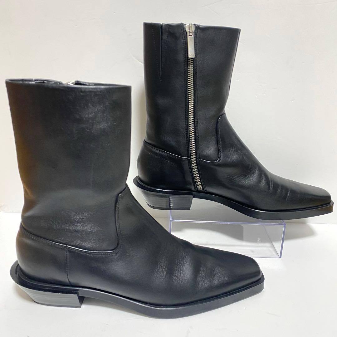 【美品】ZARA チェルシーブーツ サイドジップ スクエアトゥ24.5㎝