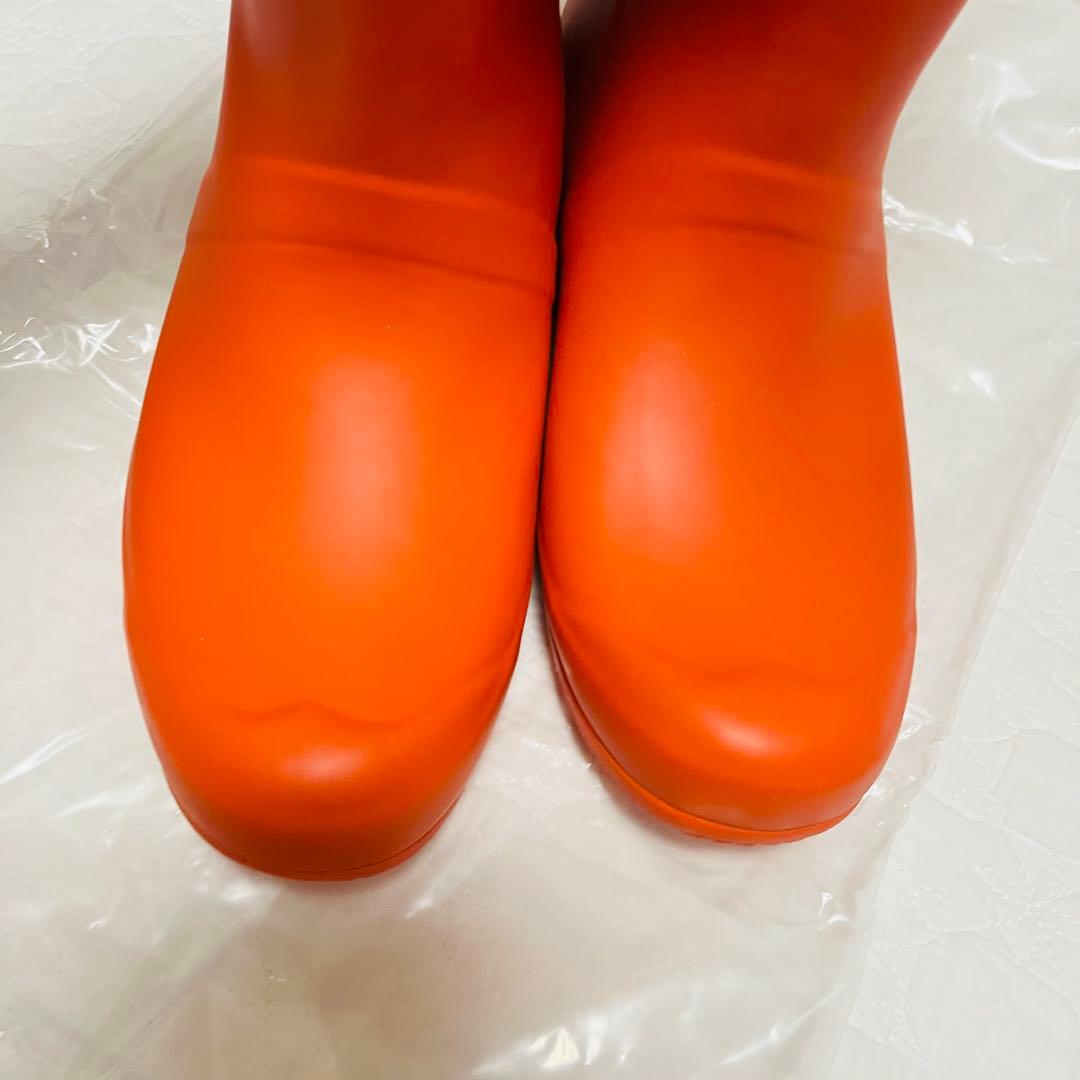 美品。HUNTER オレンジ 長靴 バックル付きUK6 日本25cm