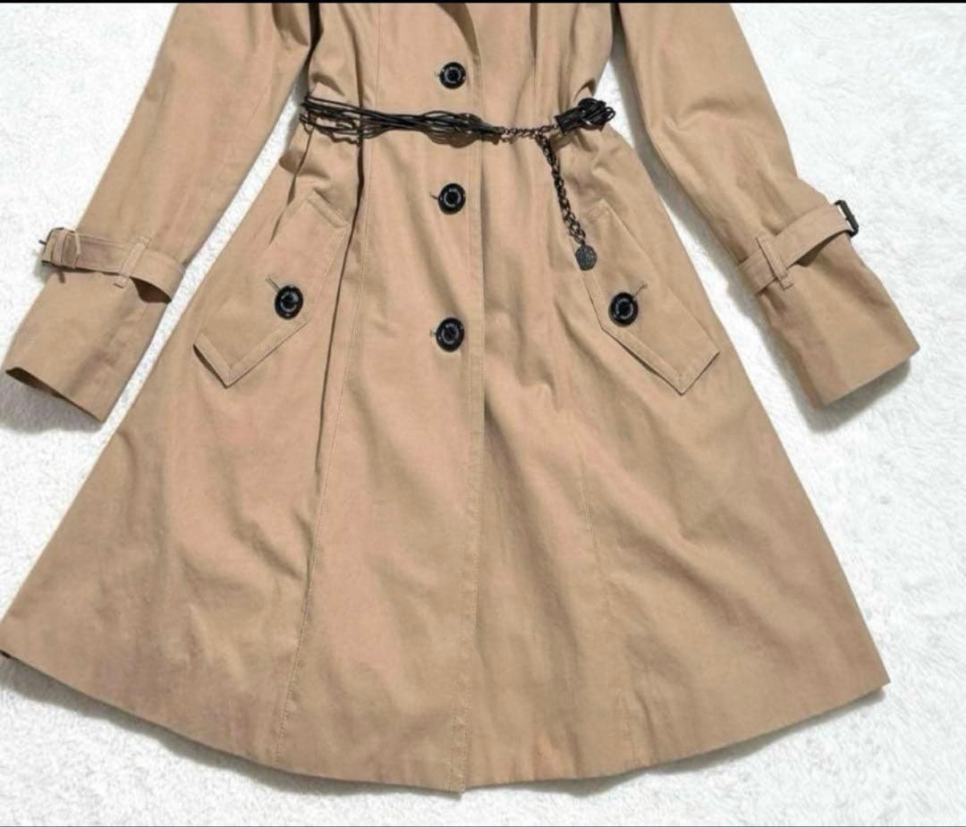 美品　ブルーレーベルクレストブリッジ　トレンチコート　ノバチェック　キャメル
