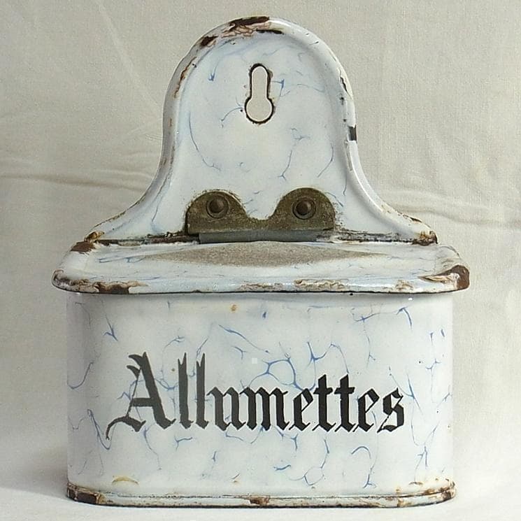 フランス アンティーク ホーロー マッチボックス ALLUMETTES