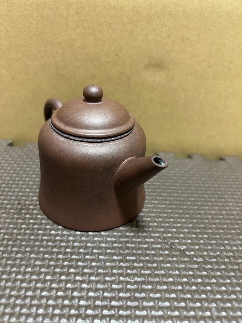宜興紫砂壺 荊渓南孟臣製 紅泥 水平壺 単孔 工藝廠 中国茶器　カケ有