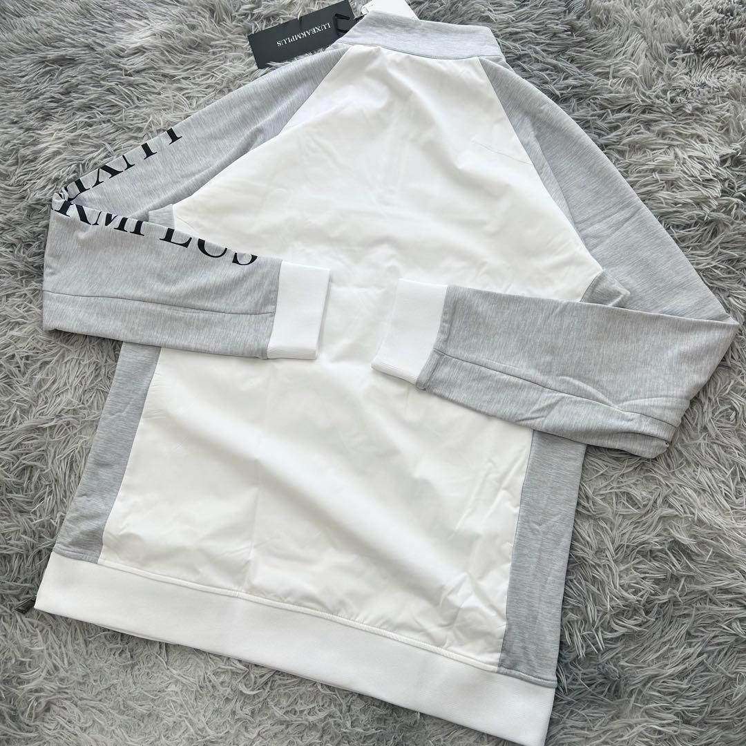 新品　LUXEAKMPLUS プルオーバー　ハーフジップ　モックネック　ホワイト