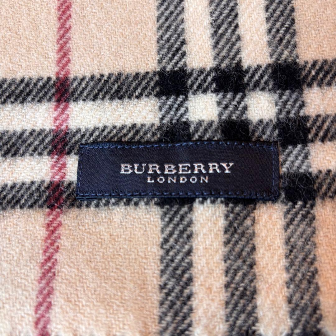 ★BURBERRY★ベージュノバチェック柄ストール★65×120★ホースロゴ刺繍