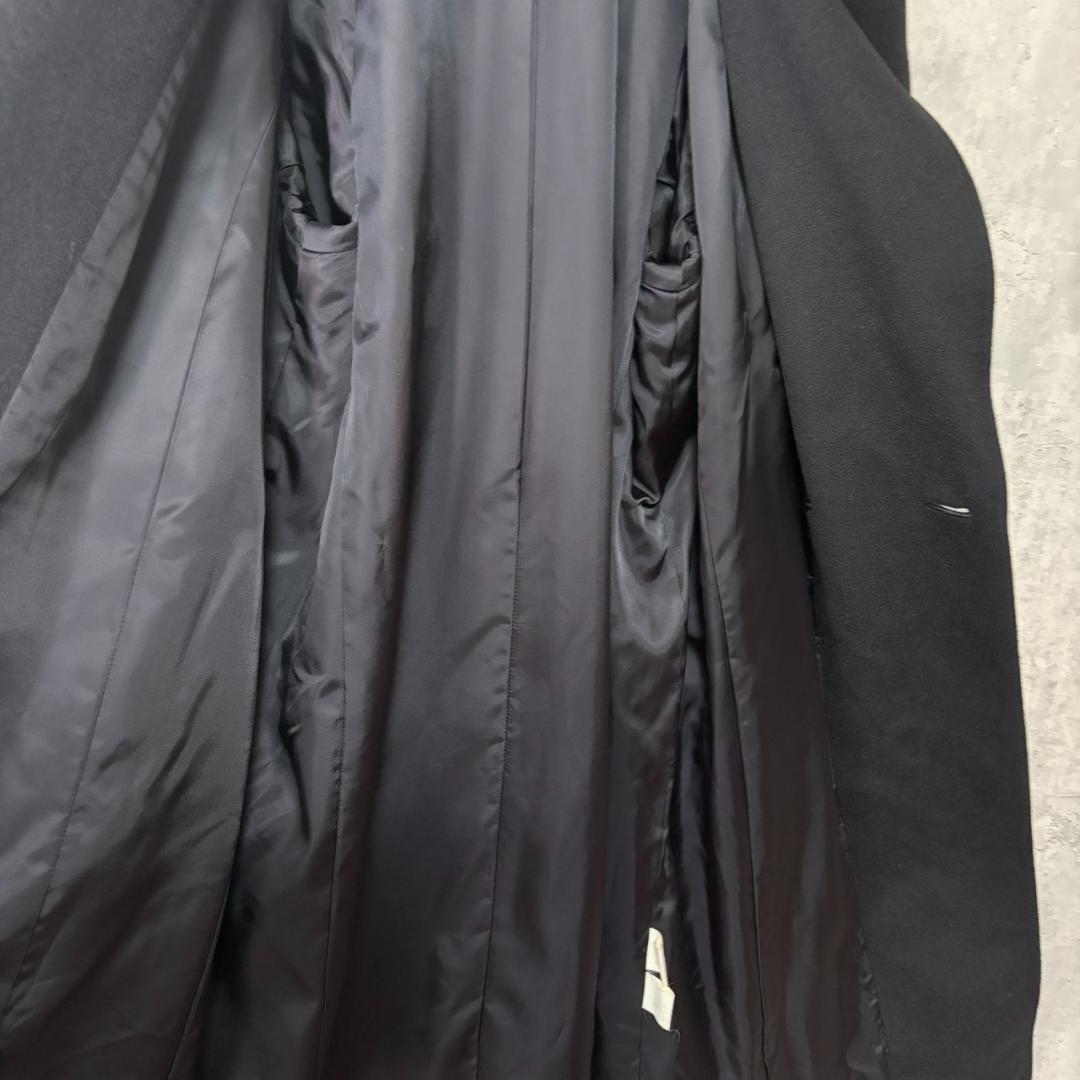 高級 カシミヤ 100% ロングコート 黒 日本製 M