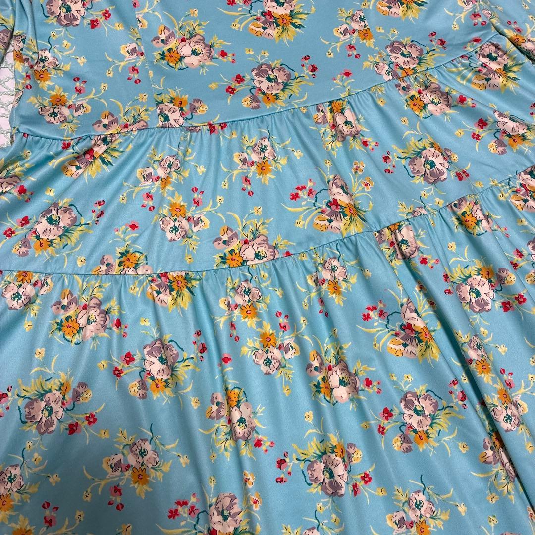 スーパービューティー☆44☆新品タグ付きレース使いの花柄ワンピース