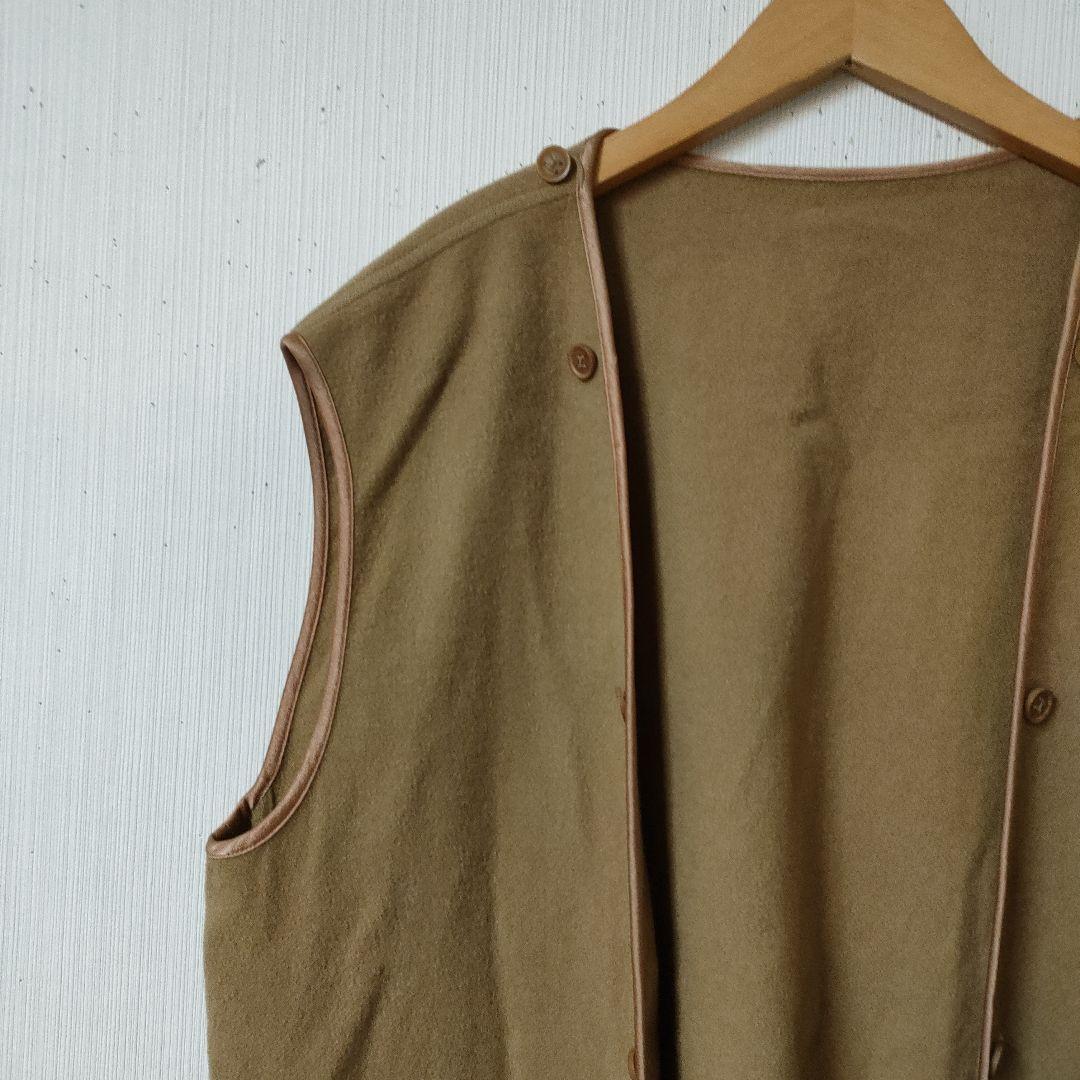 カシミヤ100％ エルメス ライナーベスト キャメル色 SMサイズ