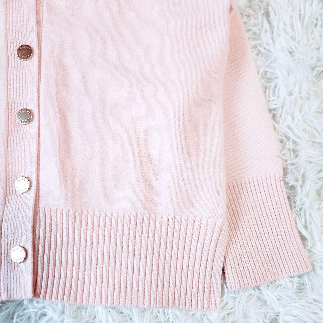 24AW ノーリーズ カシミヤ混 MUSICゆったりVネックカーディガン ピンク