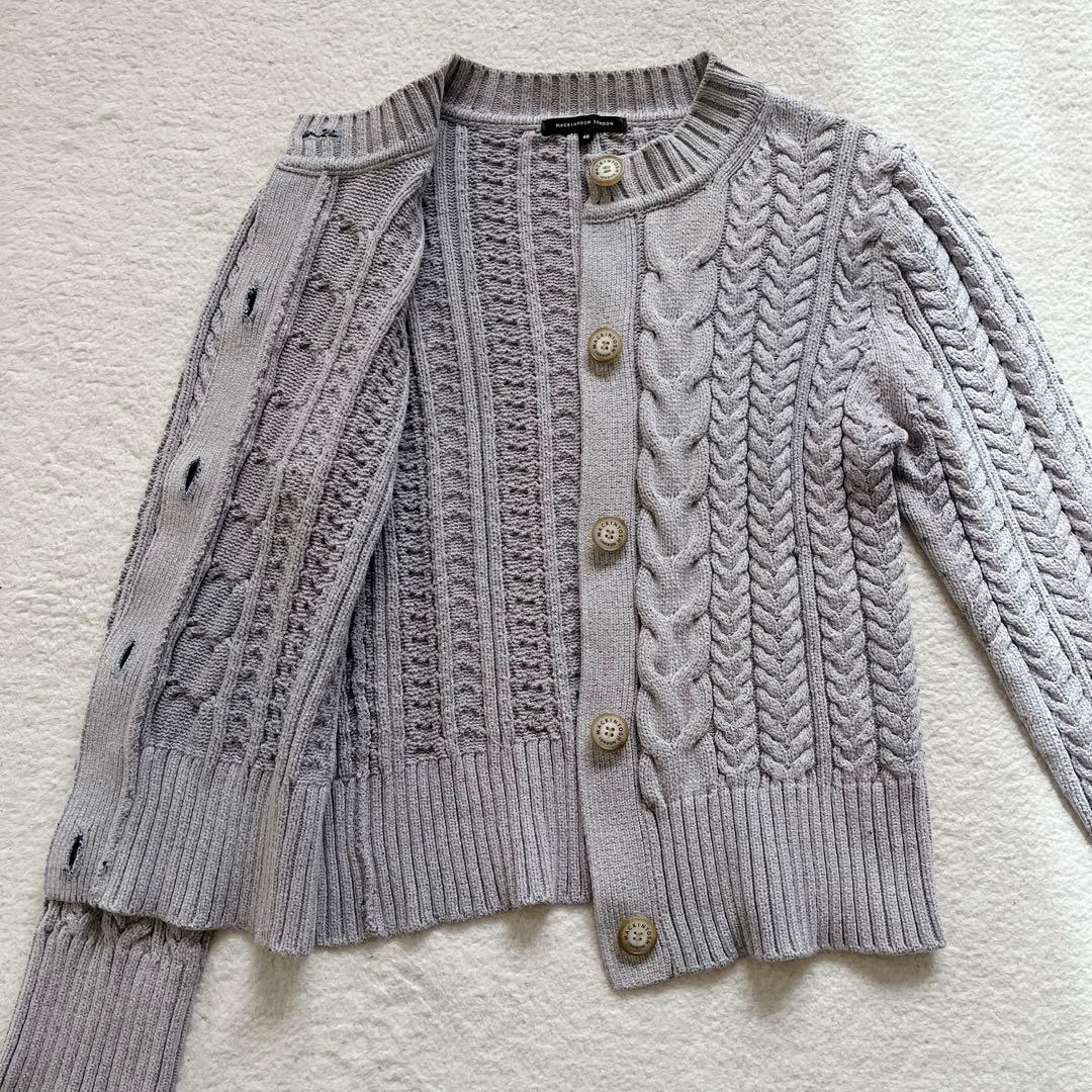 マッキントッシュ ロンドン ケーブルニット カーディガン グレー