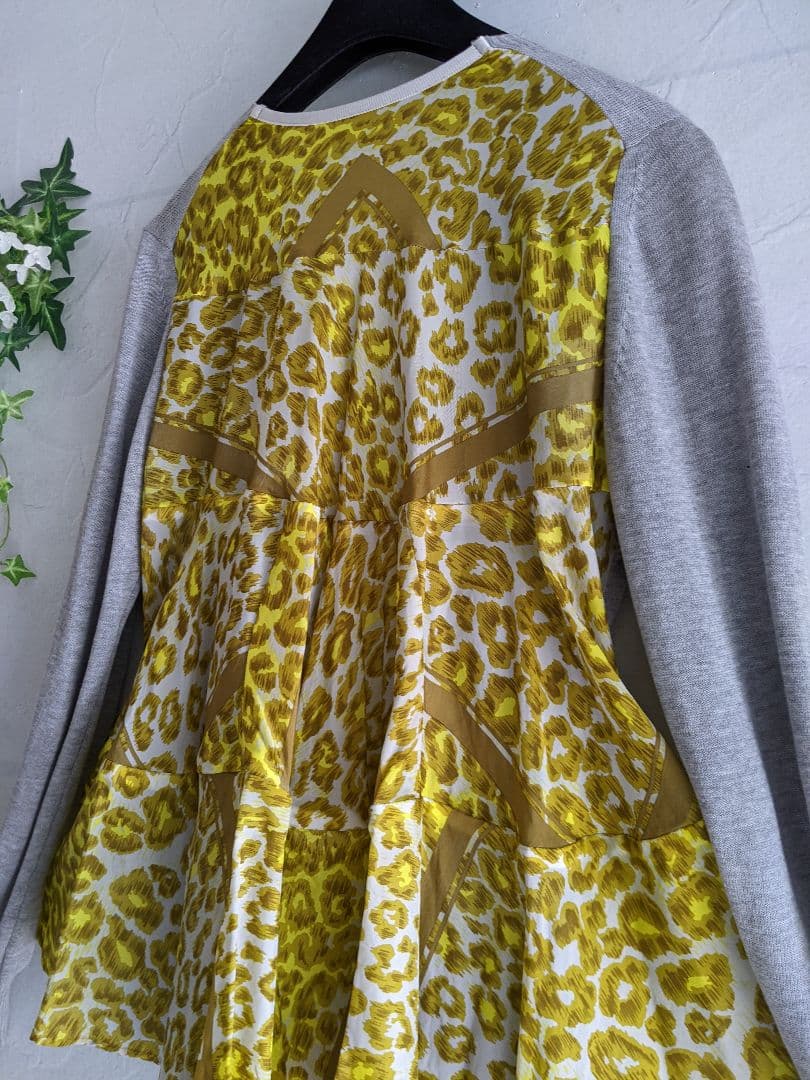 【レア】サカイ sacai カーディガン ドッキング Aライン レオパード
