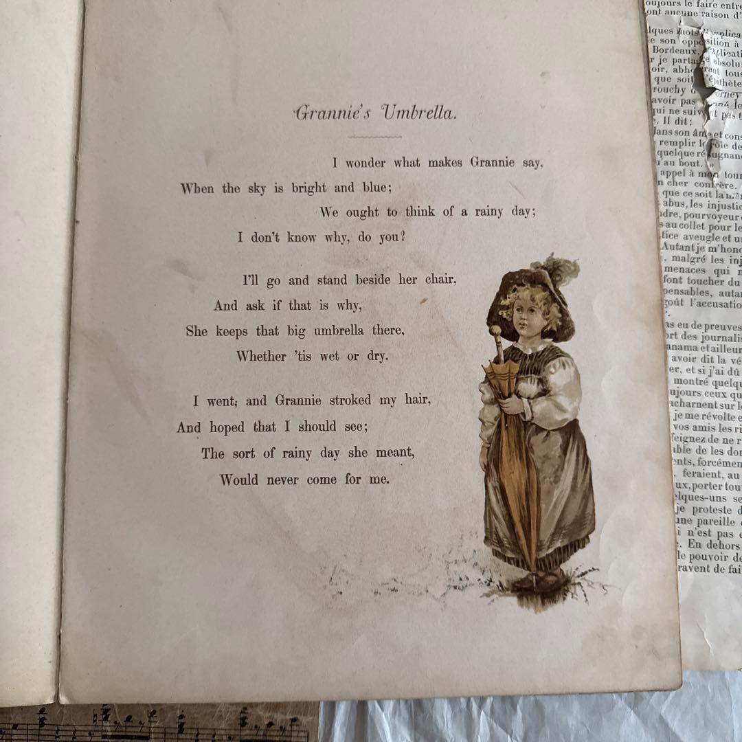 稀少1860年アンティーク美しい絵本ヴィクトリアン洋書ジャンクジャーナル児童書