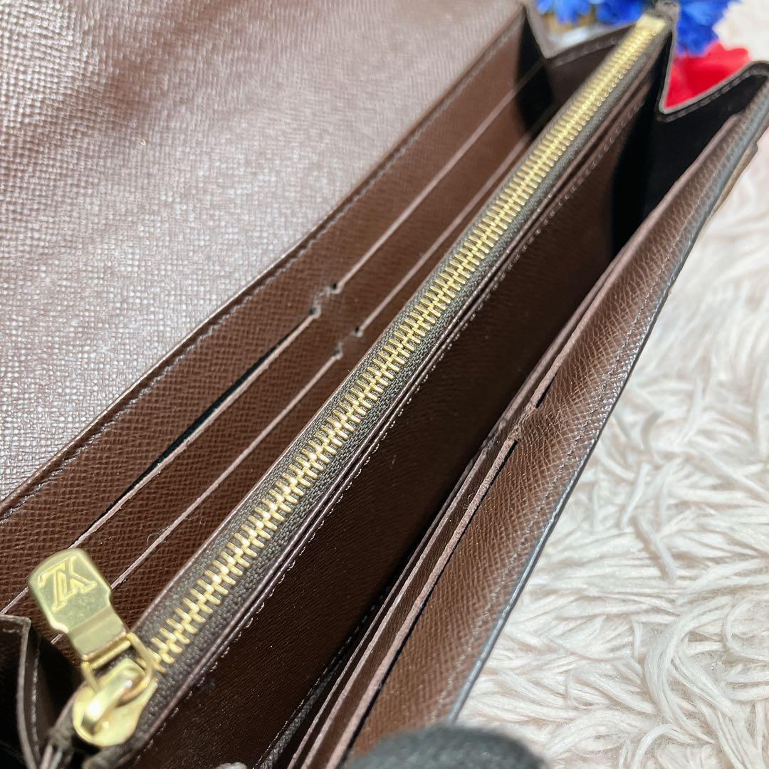 美品 ルイヴィトン ダミエ エベヌ ポルトフォイユ サラ モネ 新型 長財布