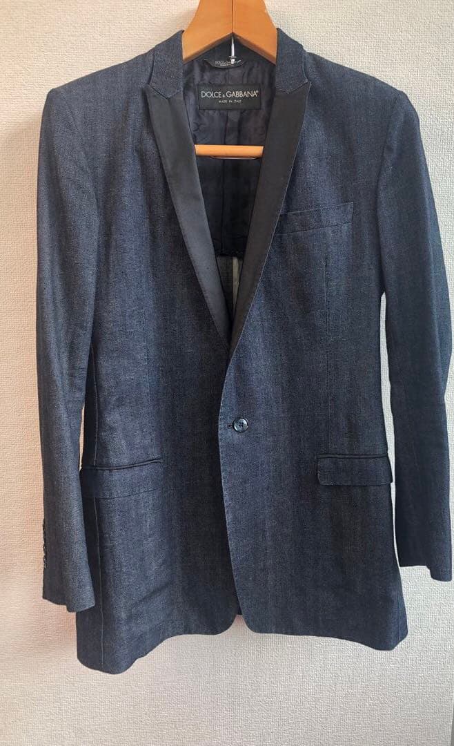 DOLCE & GABBANA サテンラペル テーラードジャケット