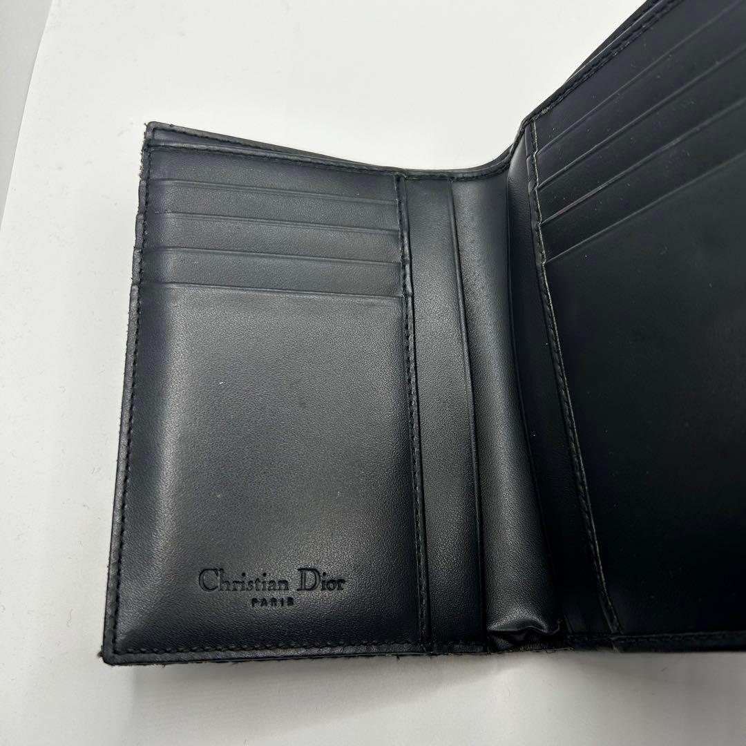 dior トロッター　サドル　折り財布　キャンバス　レザー　ギャランティカード付