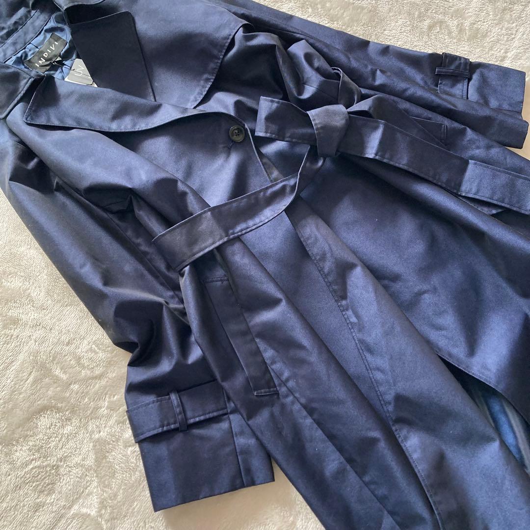 【新品】INDIVI 定番人気 大きいサイズ 定価3.4万 トレンチコート 13