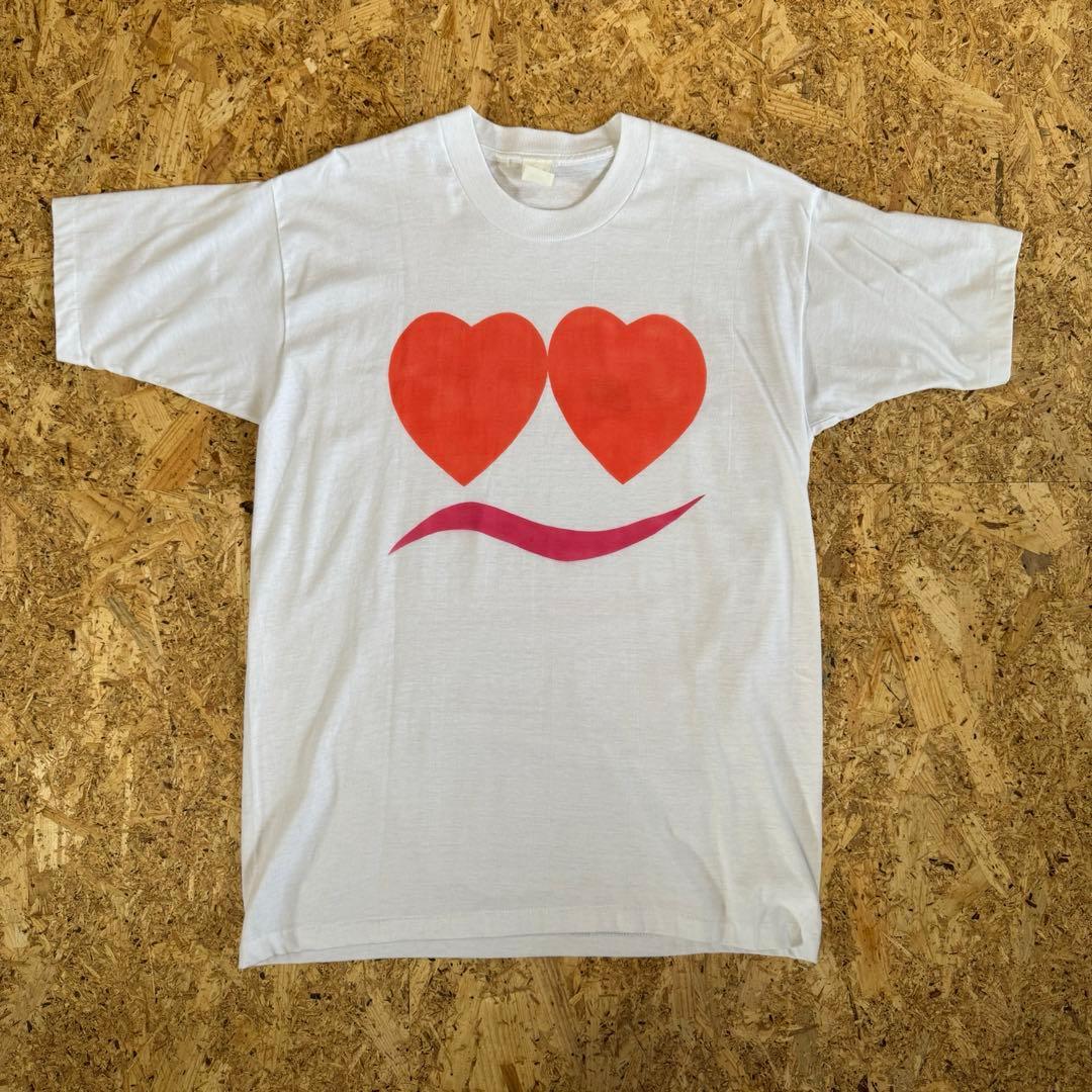 80s ハートマークフェイス　vintage ART tee