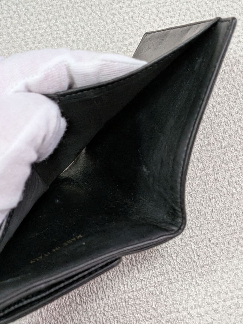 シャネル　デカココ　Wホック折り財布　キャビアスキン　黒　正規品　チェーン