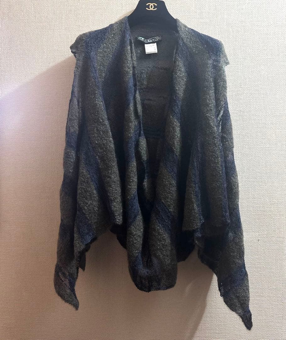 美品✨M.&KYOKO　シアー　羽織　ポンチョカーデ　モヘア　絹　アルパカ
