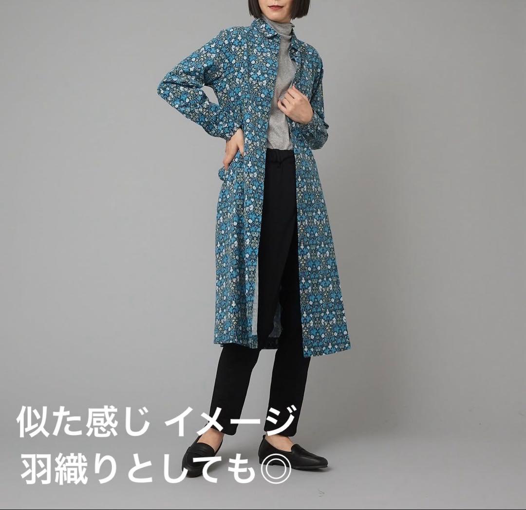美品 shower party 日本製 ゆったりコーデュロイ 小花 シャツワンピ