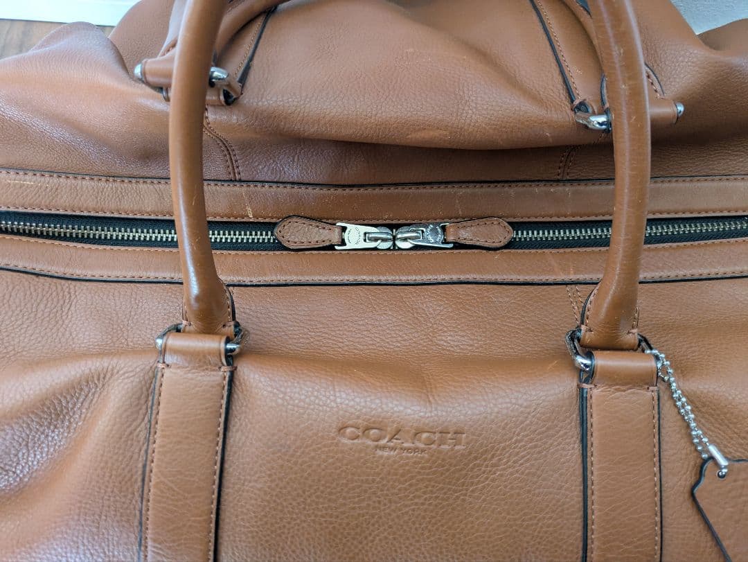【美品】COACH ブラウンレザー ボストンバッグ
