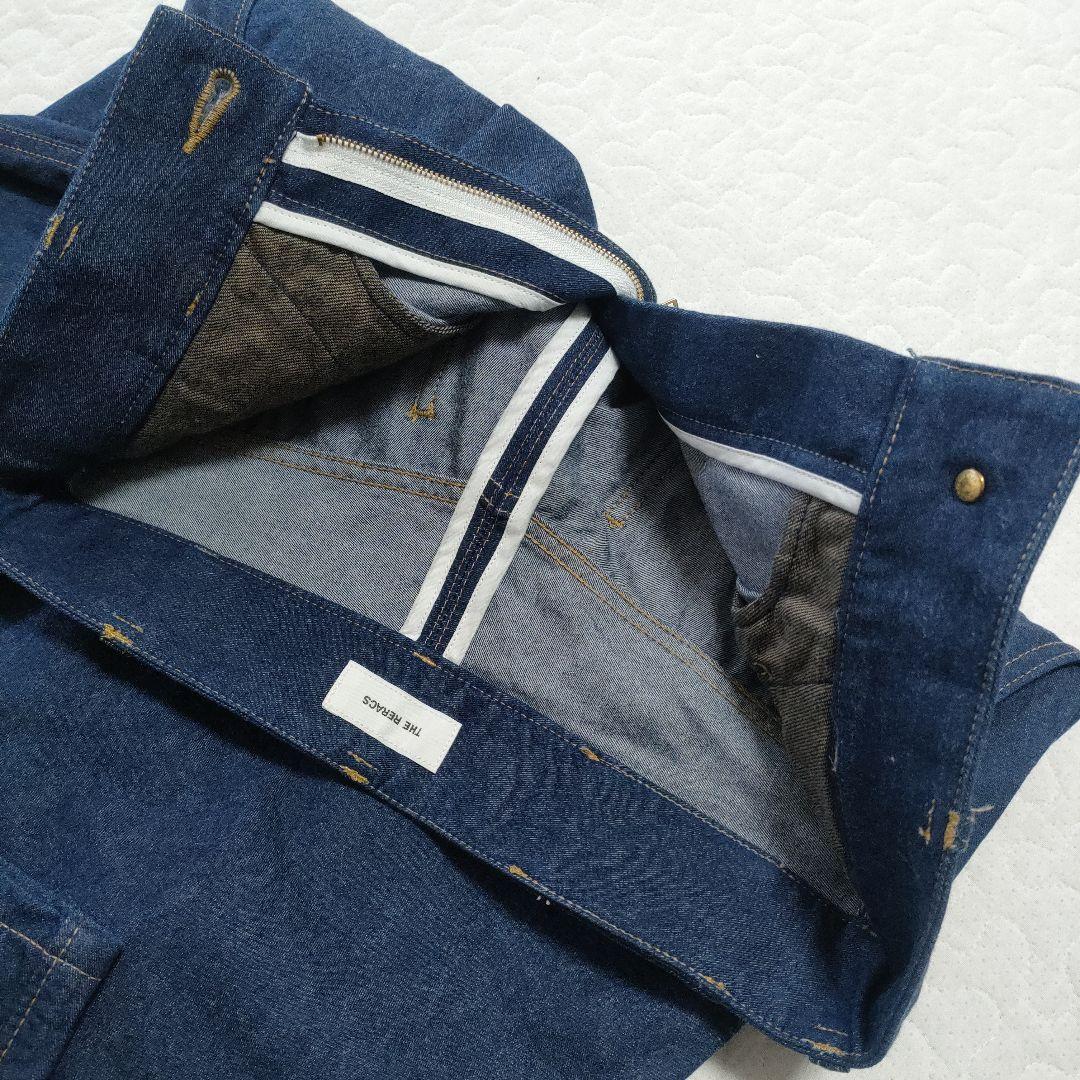 美品✨THE RERACS　ハイウエストタックワイドパンツ　インディゴ　38