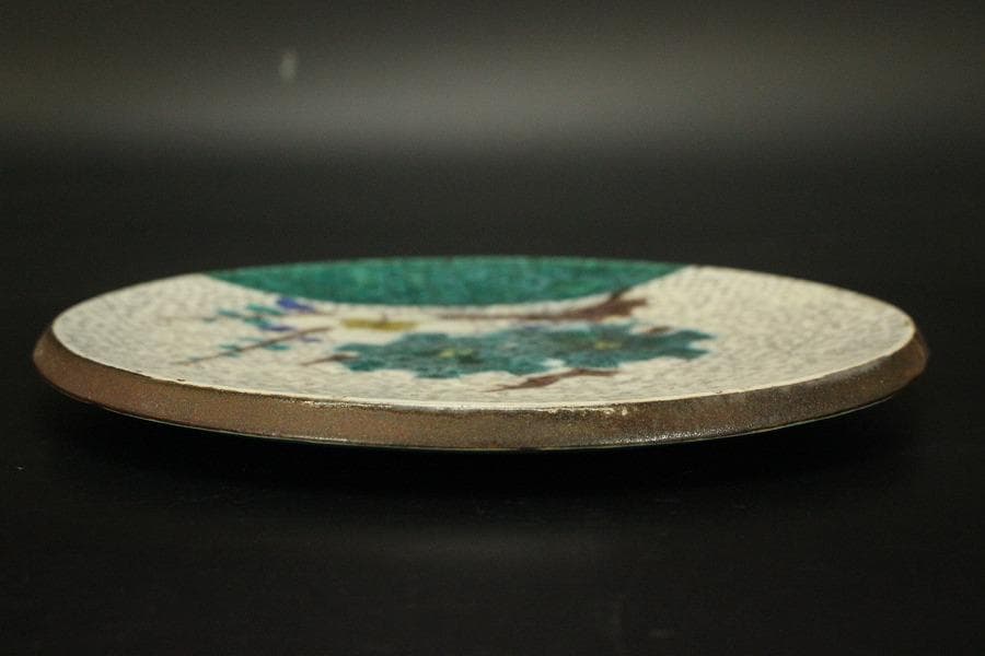 色絵 松竹梅 飾皿 浅蔵五十吉造 共箱(メ1489)