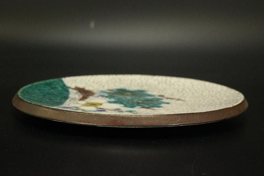 色絵 松竹梅 飾皿 浅蔵五十吉造 共箱(メ1489)
