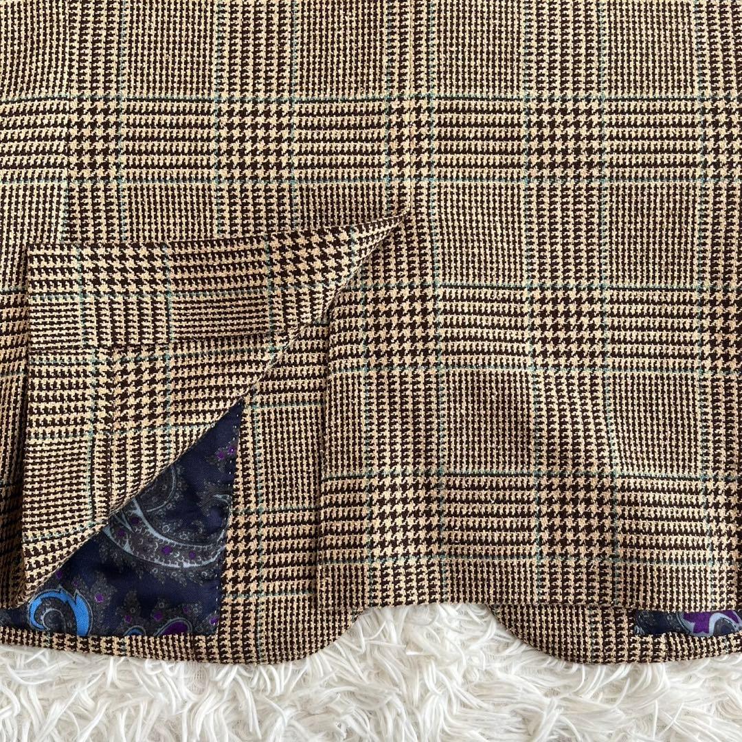 【美品】ポールスミス　ジャケット　ツイード　チェック　ペイズリー　シルク　M