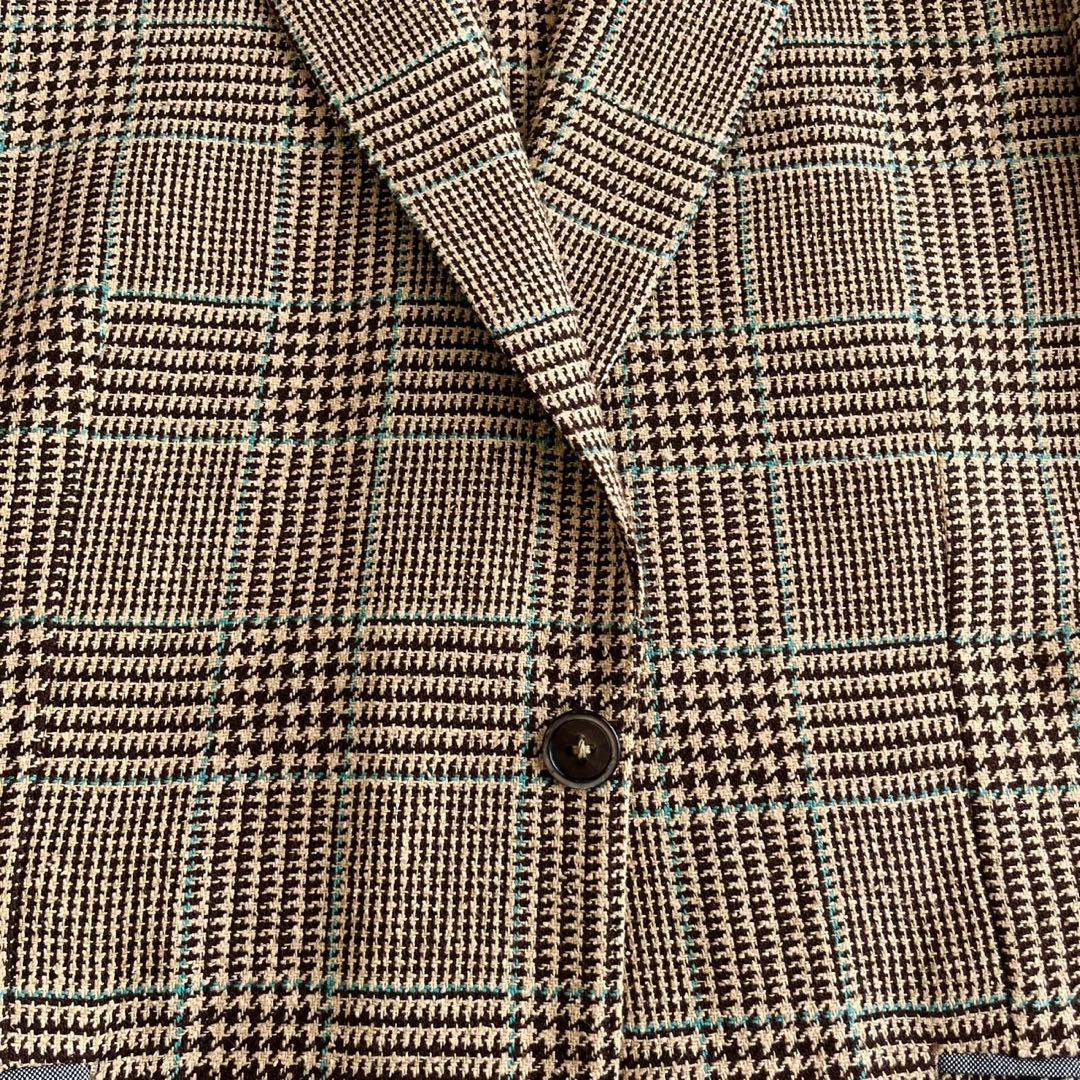 【美品】ポールスミス　ジャケット　ツイード　チェック　ペイズリー　シルク　M