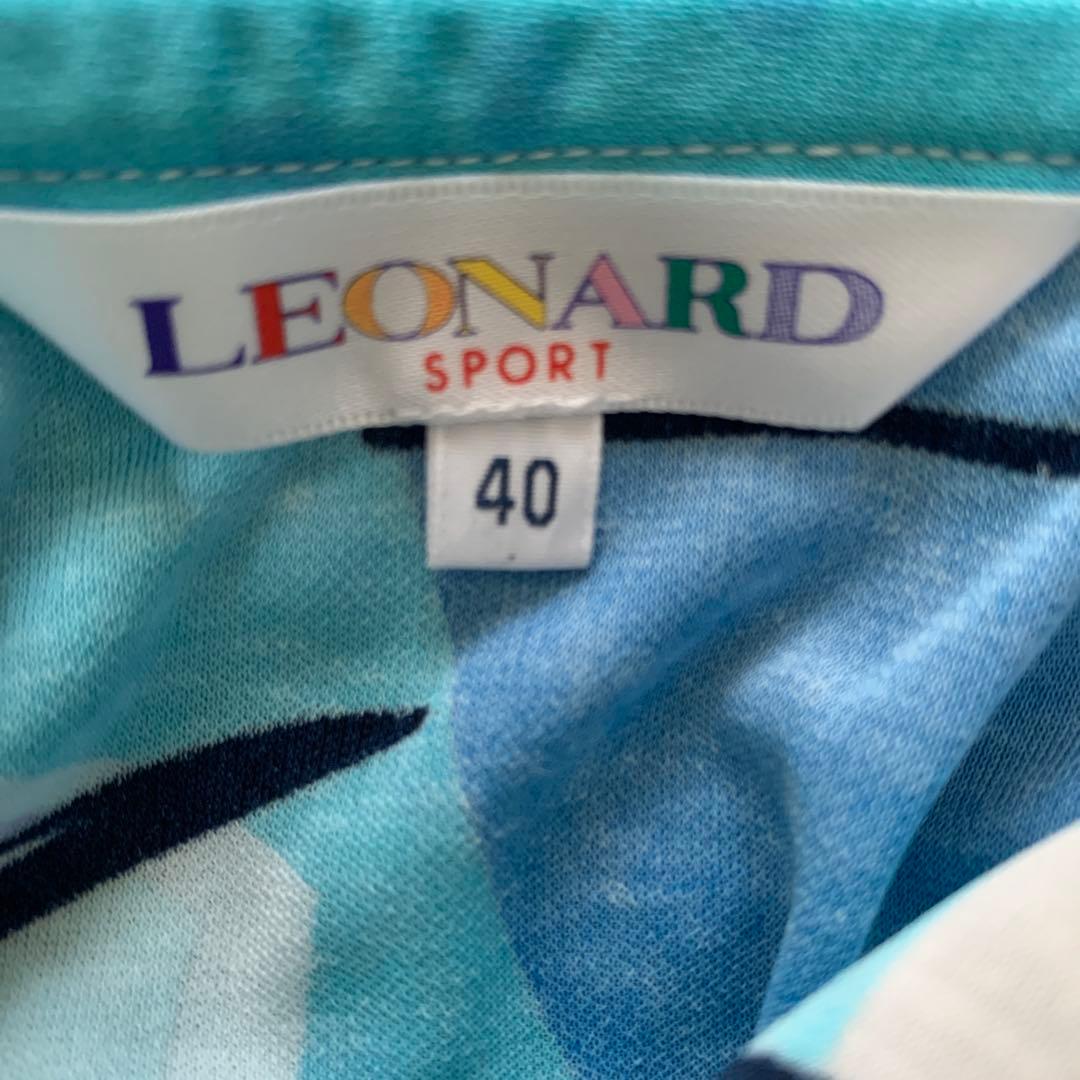 新品LEONARD スポーツ　ブルー系 ポロシャツ 半袖 40