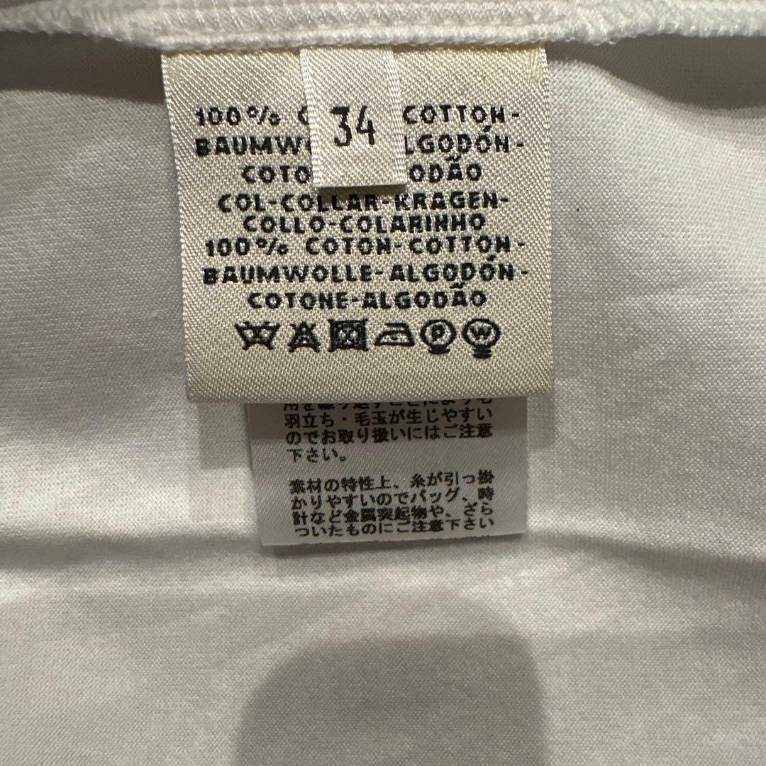 美品　HERMÈS ホワイト Tシャツ 半袖　34 シェーヌダンクル刺繍