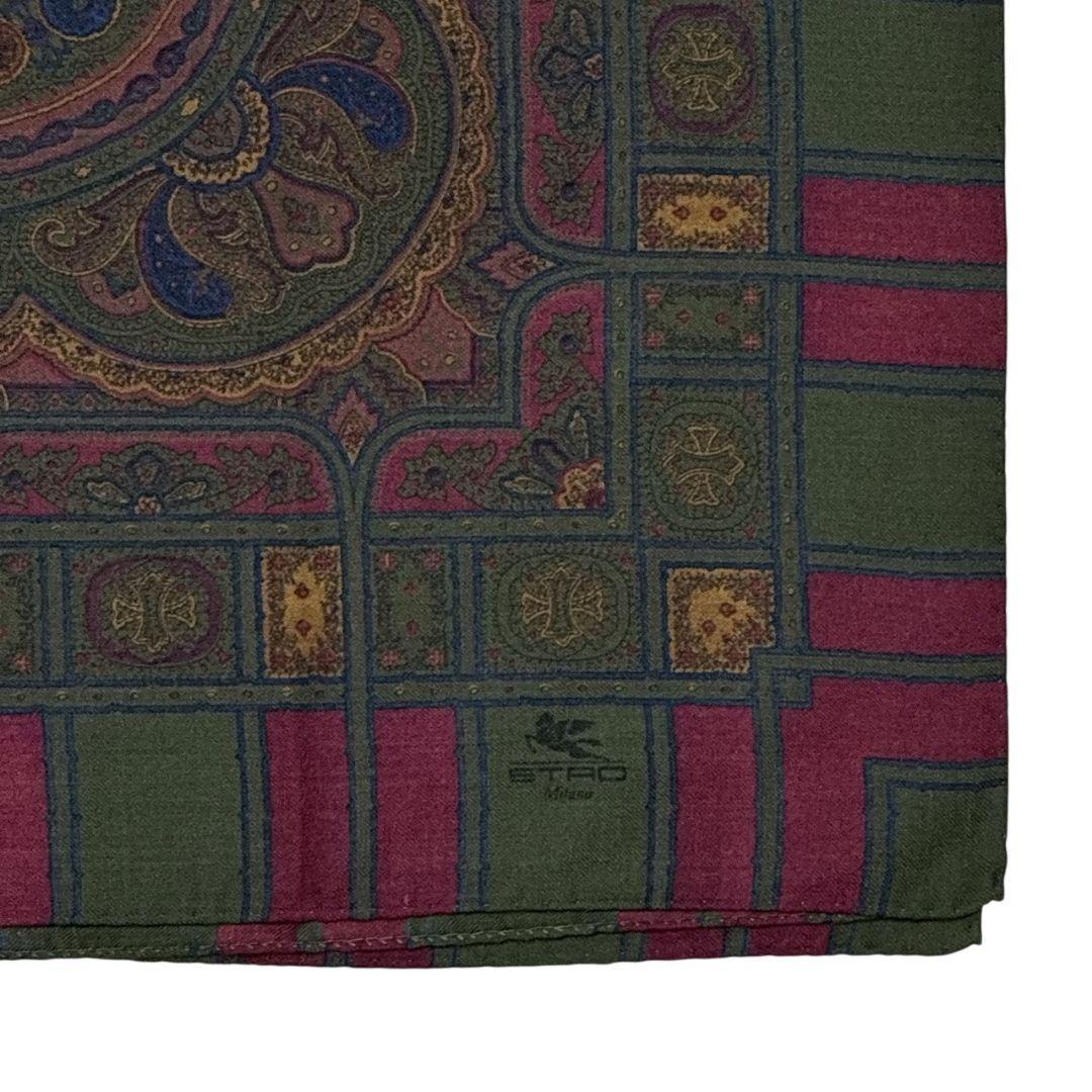 極美品✨ETRO エトロ シルク混 大判ストール スカーフ イタリア ペイズリー