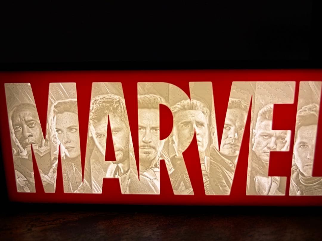 MARVEL マーベル ロゴライト 光量調整 リモコン付き
