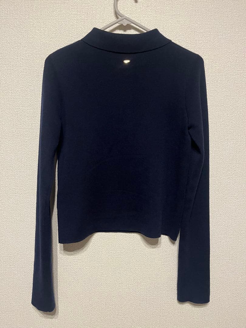 anuans ウールニットポロシャツ （NAVY）