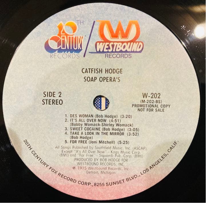 Catfish Hodge Soap Opera's プロモ 希少盤 レコード