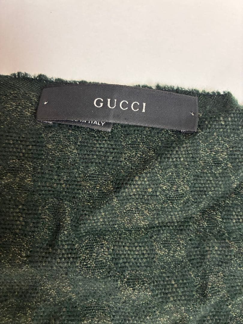 GUCCI マフラー ストール ロゴ ストライプ ウール 秋冬