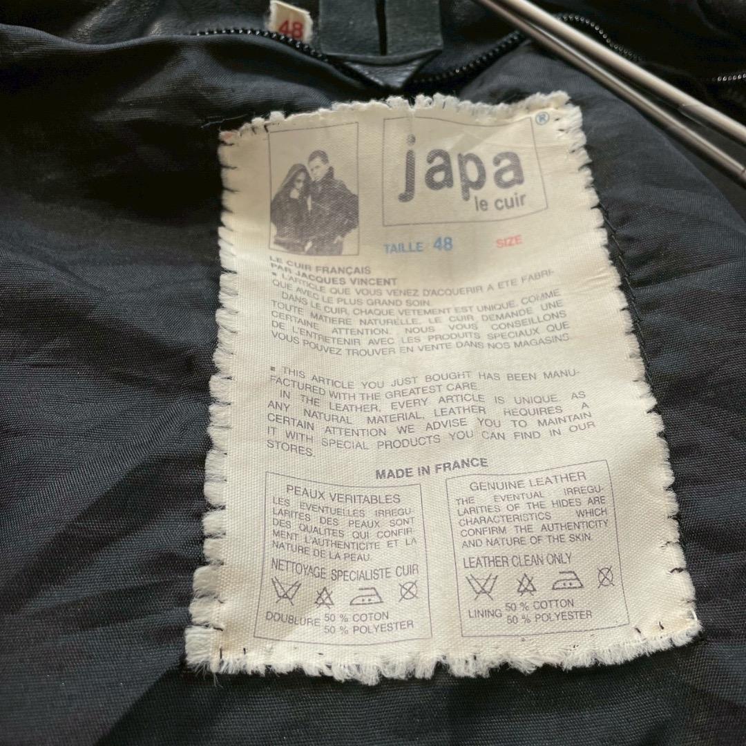 【MM】japa フランス製 A-2型 レザー フライトジャケット 黒