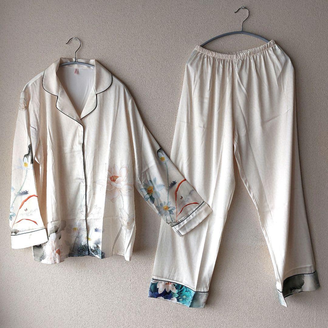 中国製品シルク(98％)パジャマ～男女兼用　XXLサイズ　一等品　新品　未使用品