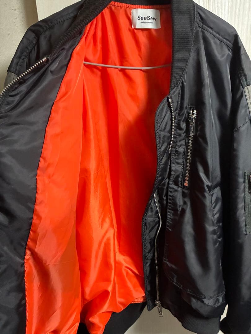 seesew オーバースペックMA-1ジャケット 美品 ブラックMサイズ