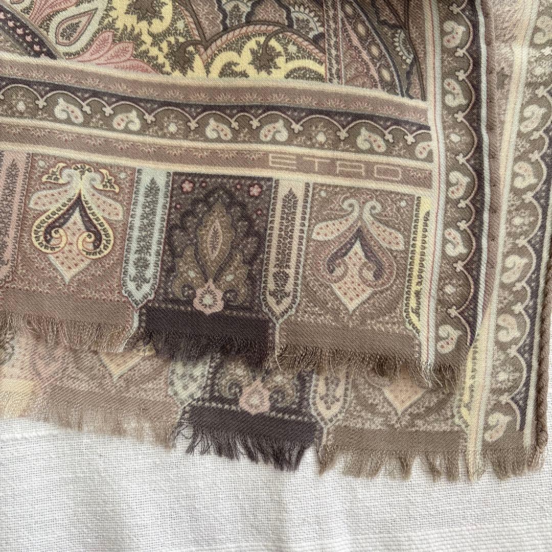 イタリア製　エトロ　ウール&シルク　ストール　ETRO ペイズリー　SILK 毛