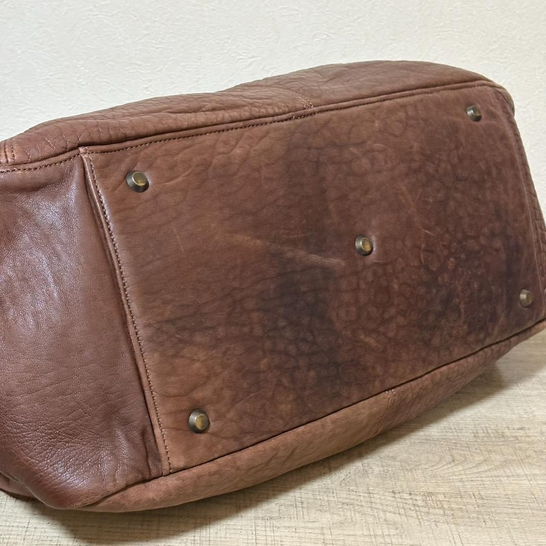 Vinterks レザー ボストンバッグ ブラウン