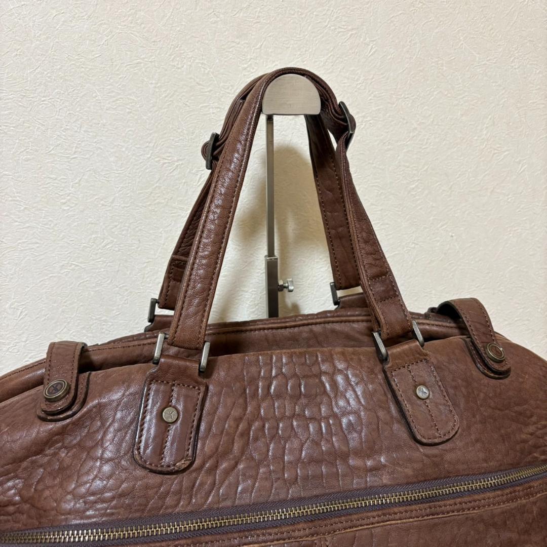 Vinterks レザー ボストンバッグ ブラウン