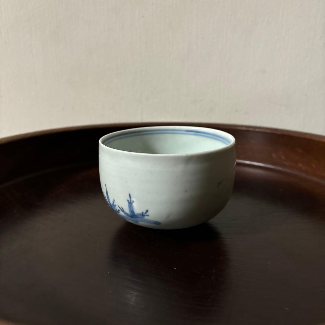 古伊万里染付松文　ころ茶碗　1点　湯呑　江戸時代　アンティーク　白磁　検:李朝