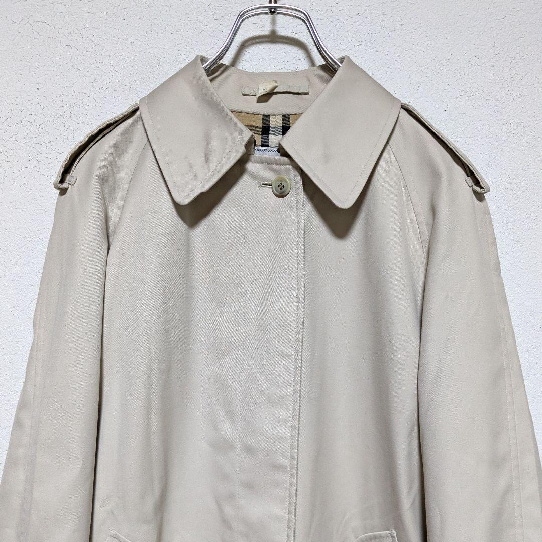 美品 80～90s バーバリー シングル トレンチコート レディース 白タグ28