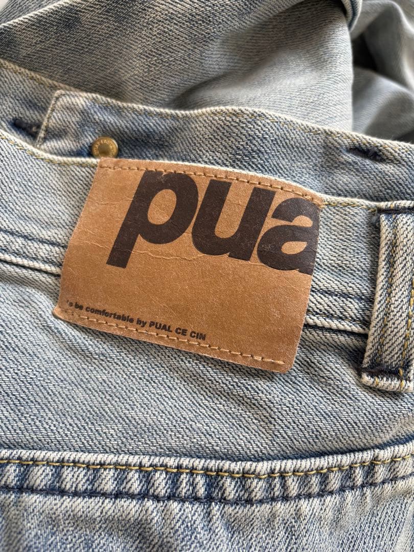 PUAL CE CIN 縦ストレッチ足長デニムパンツ