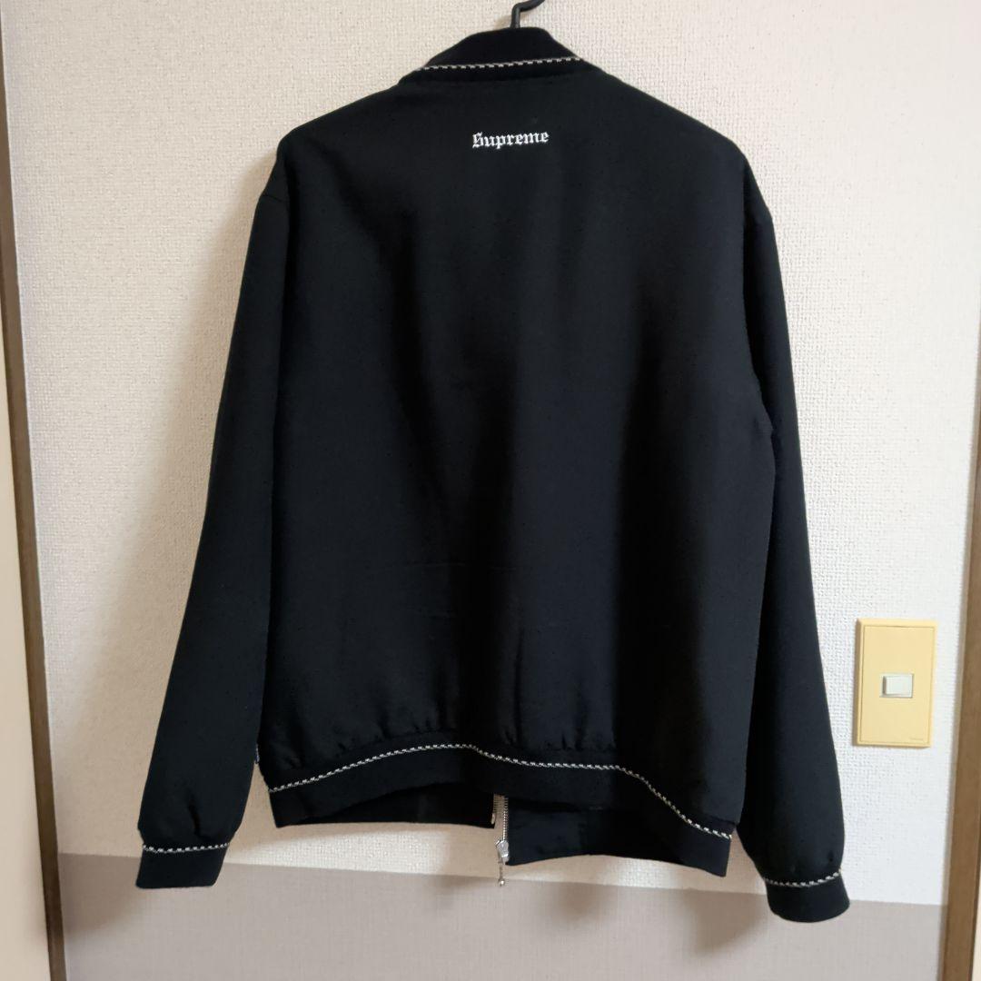 Supreme ジップアップジャケット 黒 ダイヤモンドパターン